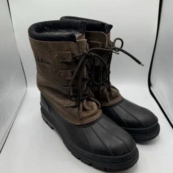 Men’s LL Bean Leather Waterproof Hunting Fishing Boots - Size 12 - Picture 7 of 10